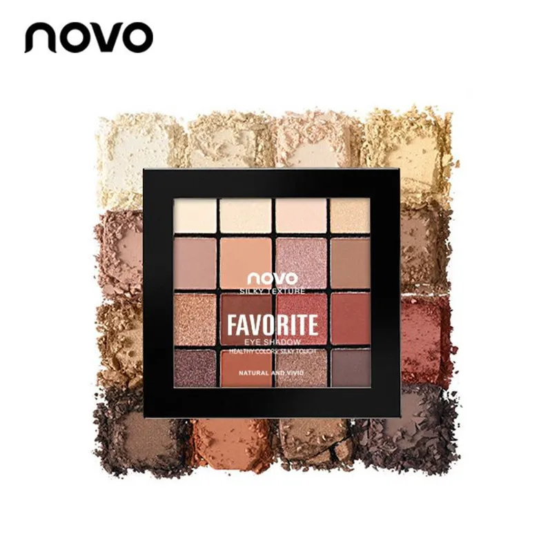 

NOVO 16 Color Lazy Eye Shadow Disk Nude Makeup Beginner Girl Eyeshadow Palette