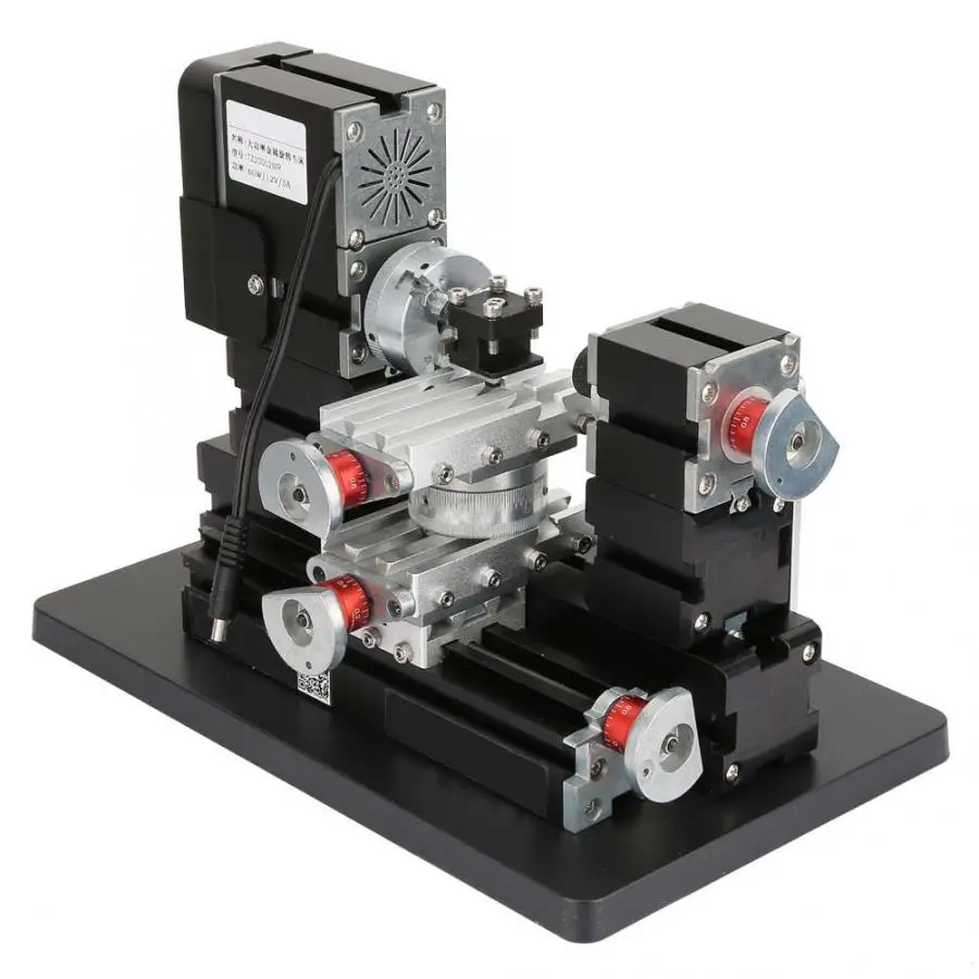 

60W CNC Mini Metal Rotating Lathe Machine 12000RPM Motor for DIY Wood Metal Glass Plastic Grinding Drilling Machining 100-240V