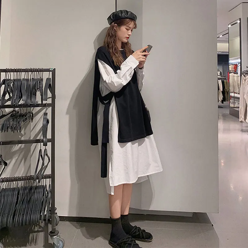 

Large Size Autumn Clothing Set Slimming Western Style Large GIRL'S Slimming Set Autumn Chubby GIRL'S Outfit Set Belly Covering