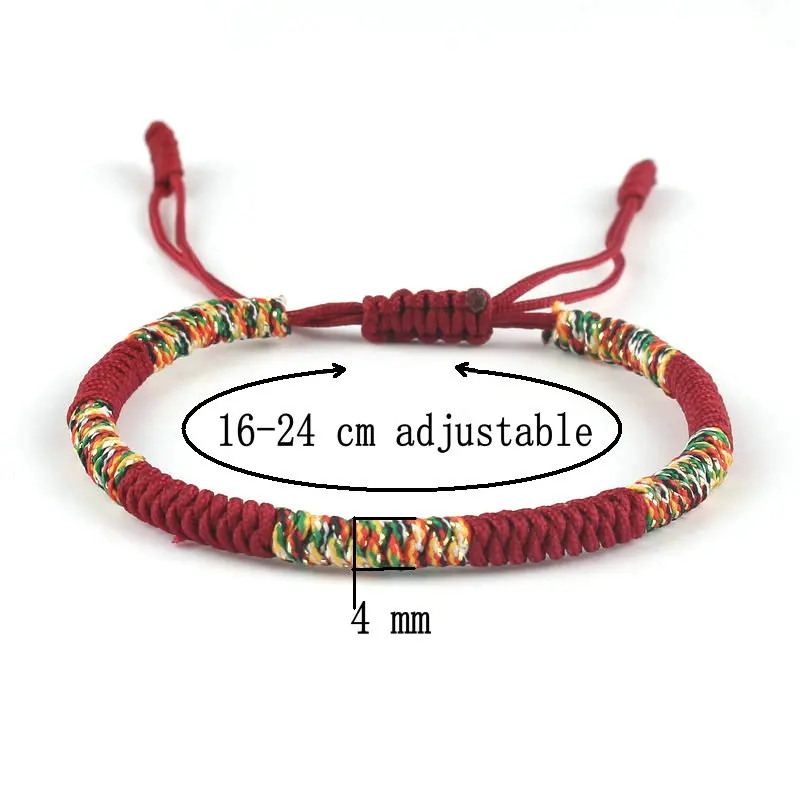 Tibetan Buddhism Lucky Bracelet Unisex Braided Adjustable King Kong Knot Red String Bracelets For Men Women Couple Pulsera bracelet jewelry leather bracelets shell charm bracelets