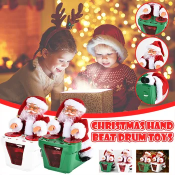 

Christmas Electric Ornaments Santa Beat Drum Holiday Decoration Luminous Christmas Ornaments Surprise Christmas Gift For Kids