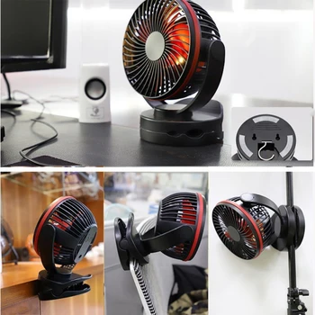

2-in-1 Mini Clip on Fan USB Desk Fan with LED Light Safe for Kids Night Use