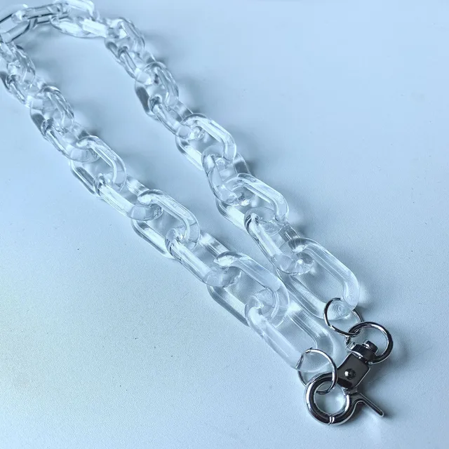 FishSheep Fashion Neon Color Acrylic Chain Necklace For Men Women Harajuku Punk Resin Big Choker Necklace 2020 Fashion Jewelry Clear