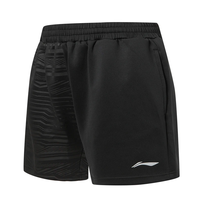 Li-Ning мужские шорты для соревнований по бадминтону 87% полиэстер 13% спандекс Обычная посадка спортивные шорты брюки AAPP323 MKD1660 - Цвет: AAPP323-1H
