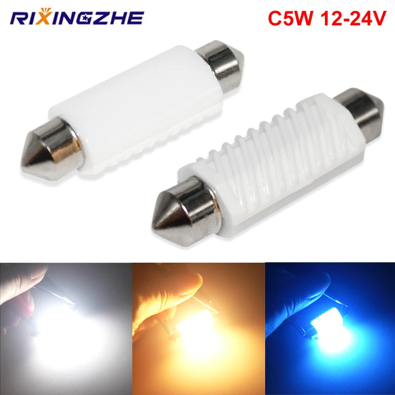 1 шт. 12 24 В C5W LED C10W Canbus Festoon 31/36/39/41 мм лампа для чтения салона без ошибок цвет белый|Сигнальная лампа| |