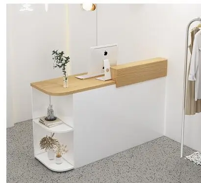 Clothing store cashier counter women's clothing store small bar table simple modern beauty salon front desk arc reception desk