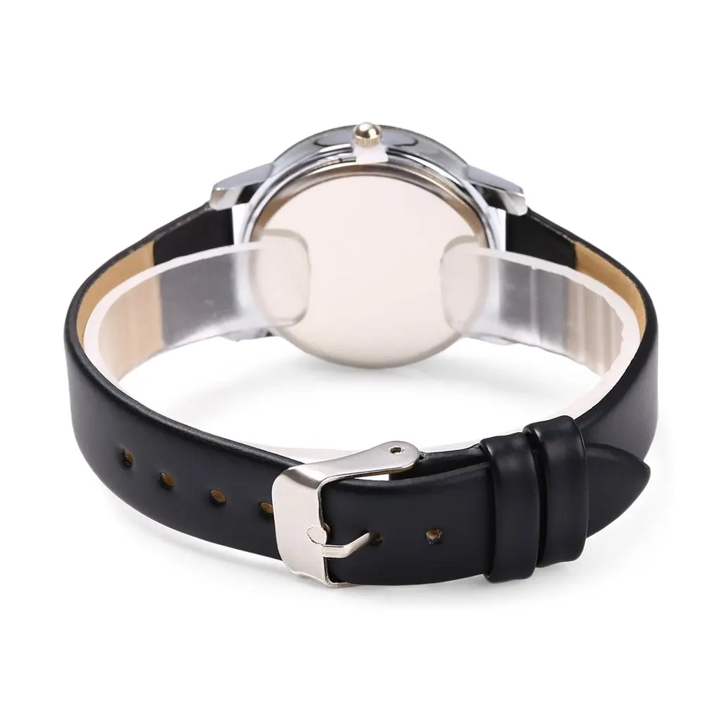 Drop Shipping Leather Wristband Quartz Watches Boys Girls Student Wristwatch Lover Casual Round Dial Watch