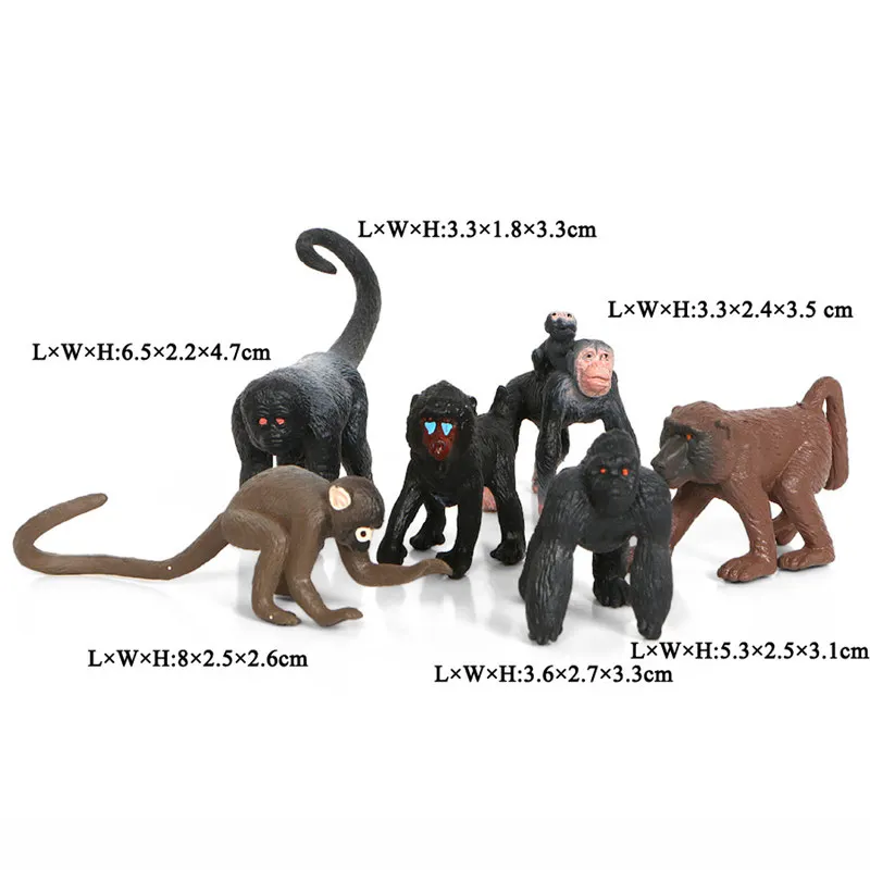 Juguete Figuras De Animales De La Selva X6 Monos