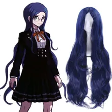 Японские Danganronpa V3: Killing Harmony женские Shirogane Tsumugi косплей парик ролевые игры синие длинные волнистые волосы парик костюмы