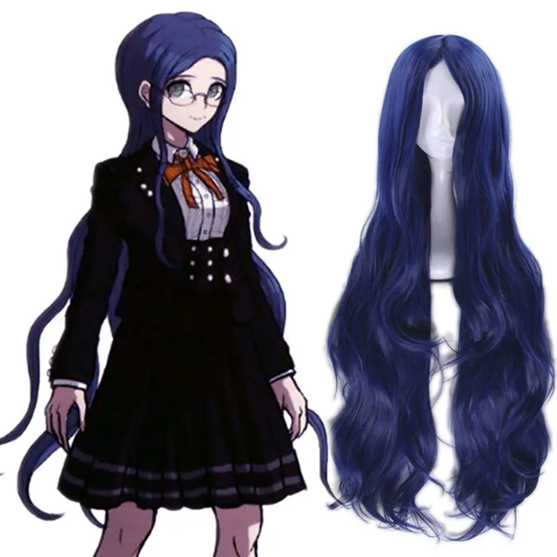 Японские Danganronpa V3: Killing Harmony женские Shirogane Tsumugi косплей парик ролевые игры синие длинные волнистые волосы парик костюмы