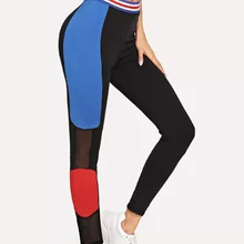 Женские сексуальные Лоскутные Спортивные брюки, штаны для йоги, Леггинсы для йоги, колготки для бега, спортивные Леггинсы, одежда для спортзала, фитнеса, йоги