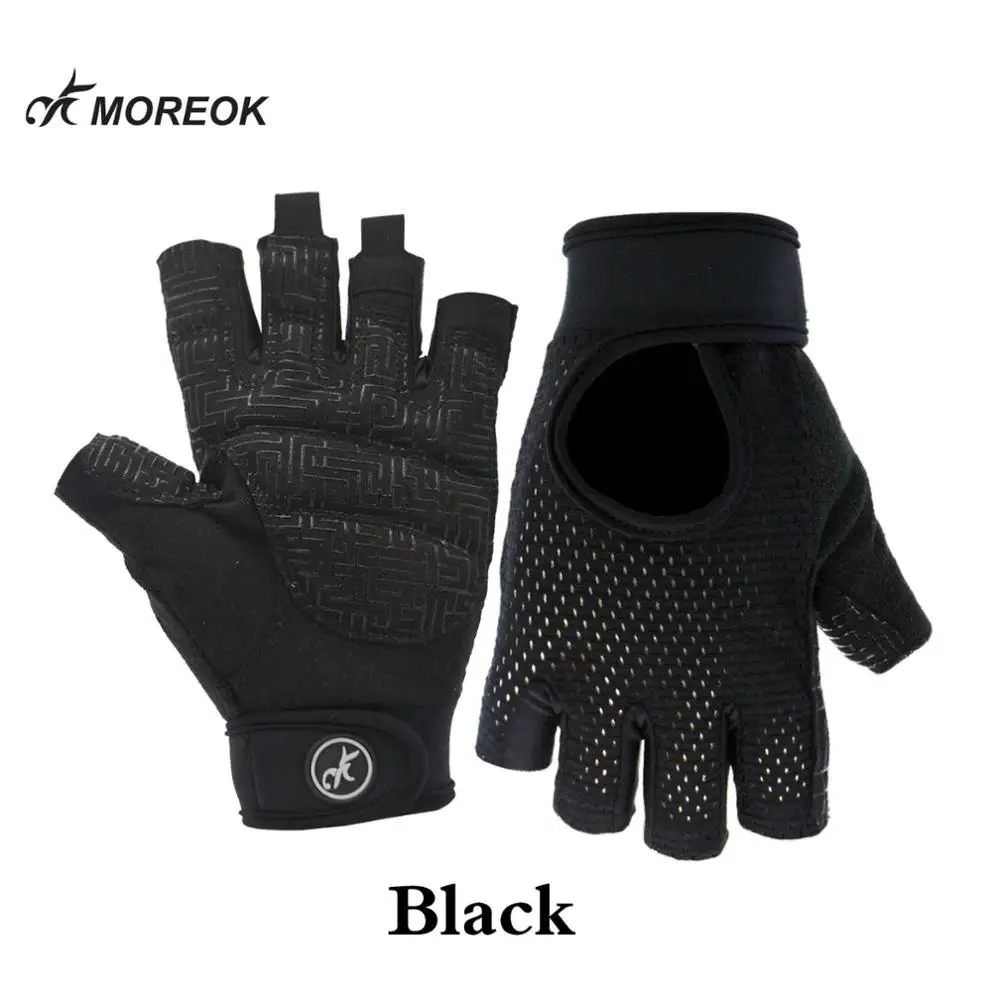 black MK100 Перчатки для велоспорта, противоскользящие, для тренировок, йоги, бодибилдинга, бега, гантели, для тяжелой атлетики, спорта, фитнеса, тренажерного зала, перчатки с полупальцами - Цвет: black MK100