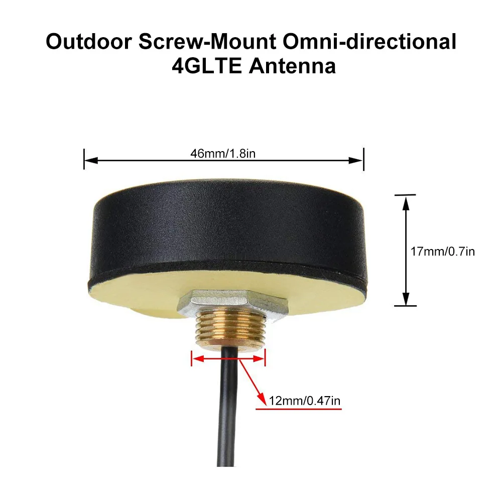 IP66 Waterproof Outdoor Antenna High Gain WiFi GSM 2G 3G 4GLTE for Open-air Equipment Mini Omnidirectional Screw-Mount Antenna