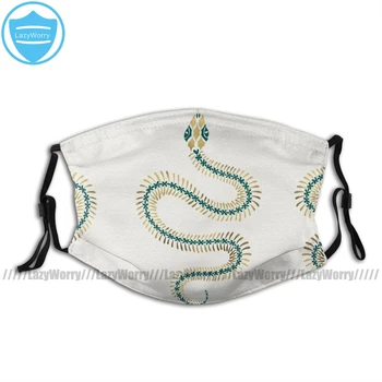 

Snake Mouth Face Mask Snake Skeleton Emerald Gold Facial Mask Cool Kawai with 2 Filters for Adult