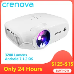 CRENOVA новейший светодиодный проектор для Full HD 4K * 2K видео проектор Android 7.1.2 OS домашний кинотеатр Кино проектор