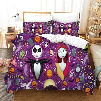 

Nightmare before Christmas Bedding Set Bedroom Decor Quilt Cover Kids Teens Gifts Bedspreads 1PC Duvet Cover with Pillowcase