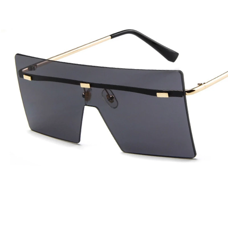 Square Oversized Sunglasses Women vintage flat top Gradient  display picture 1