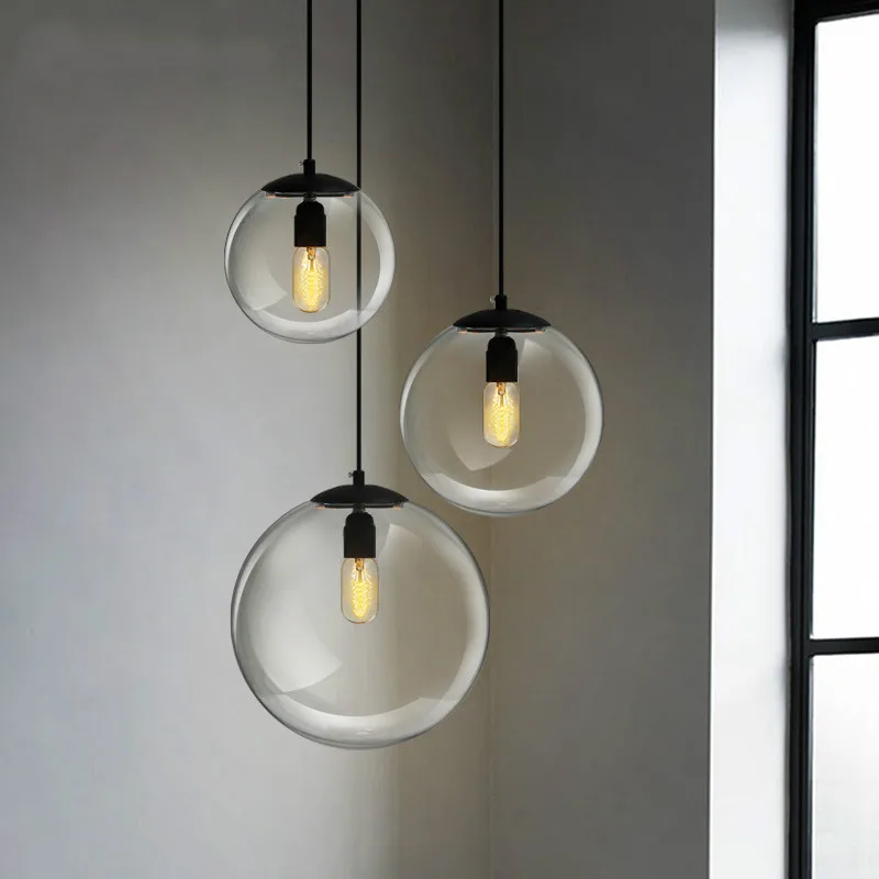 

European Restaurant Bar, American Country, Modern, Simple, Creative, Fashion, One-headed Glass Ball Chandelie