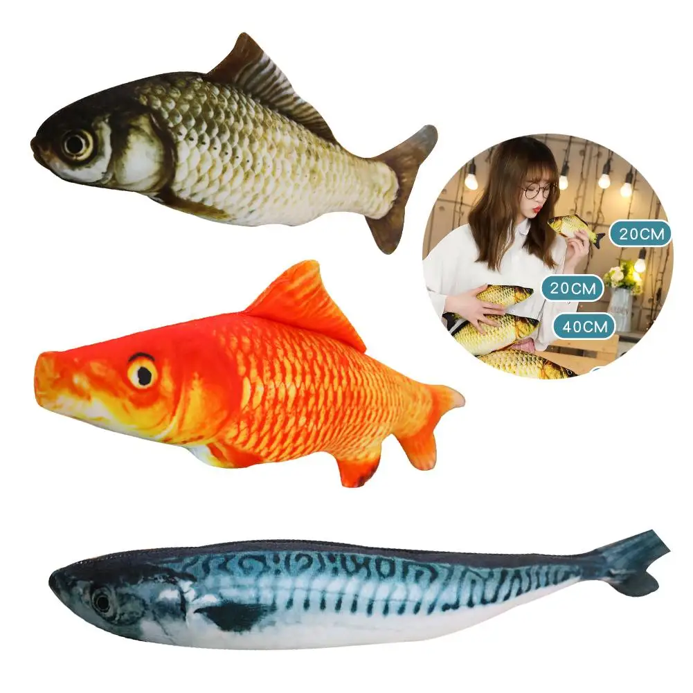 

High Simulation Cute Favor Crucian Carp Fish Shape Soft Stuffed Throw Pillow Cushion Home Car Decor Supplies