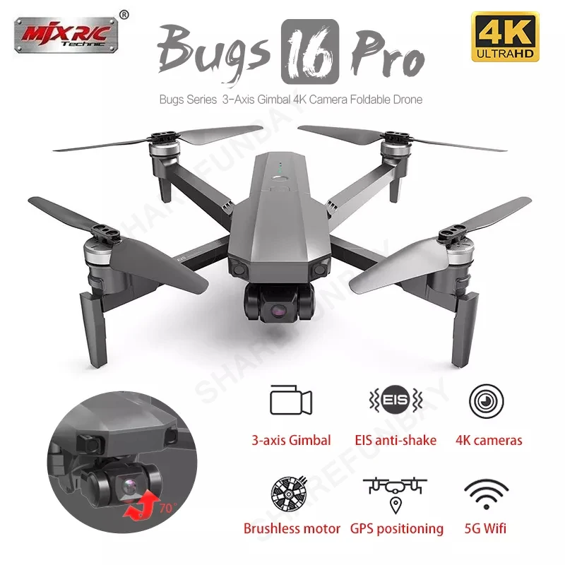 MJX Bugs B16 PRO Pro с 4K камерой Дрон трехосевой шарнир EIS Anti-shake Профессиональный FPV VS SG906 Max