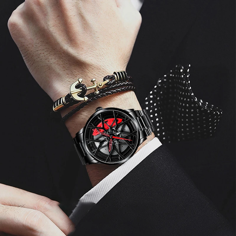 nibosi jant hub izle ozel tasarim spor araba janti saatler su gecirmez yaratici relogio masculino 2020 izle erkek kol saati quartz watches aliexpress