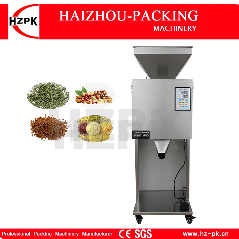 

HZPK Semi Auto Seeds Tea Coffee Beans Bag Pouch Spice Bottle Jar Can Granule Particle Weighing Packing And Filling Machines