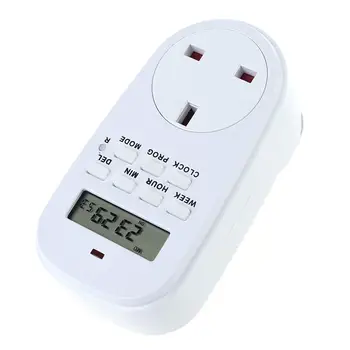 

Outlet timer indoor Electric Digital Time Control 7 Day Weekly Programmable Plug-in Switch Wall Clock Power Socket 250V AC UK Pl