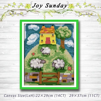

Fantasy sheep pasture Scenery painting 14CT 11CT counted cross stitch kits embroidery set Needlework Set chinese cross stitch