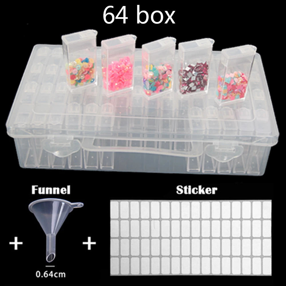 5d Diamond Painting 64 Grids Portable Embroidery Accessories Tools Storage box 5d Diamond Painting 64 Grids Portable Embroidery Accessories Tools Storage box