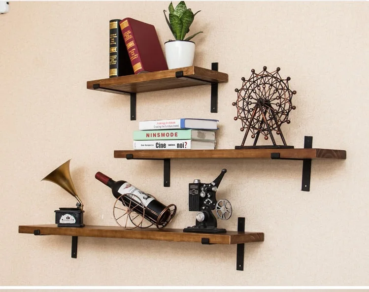 

1 Pair(2Pcs) /Lot Wall-Mounted Rustic Rural Bracket Brackets for 30CM Wide Floating Shelf With Screws
