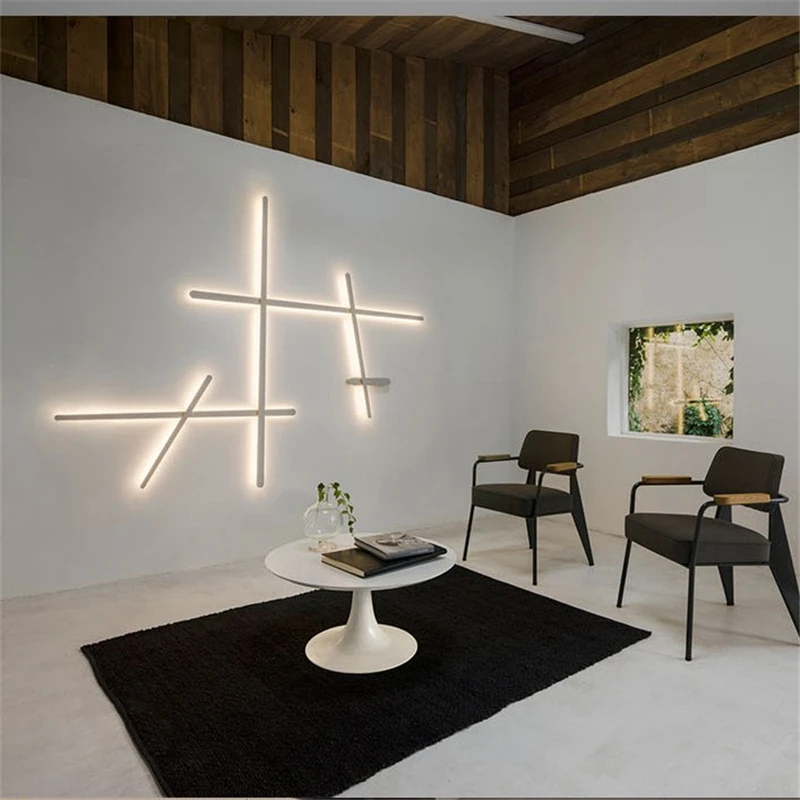 US $150.00 Modern LED light Line wall lamp simple design Interior home decor Lighting living room wall light aisle corridor bedroom lights