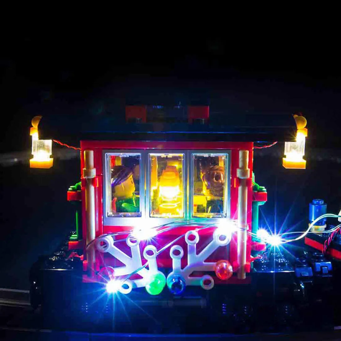 Skup Zasilany z baterii LED Light klocki do budowy zestaw akcesoriów na zimę ekskluzywny pociąg 10254 na prezent na boże narodzenie (tylko LED, bez zestawu)