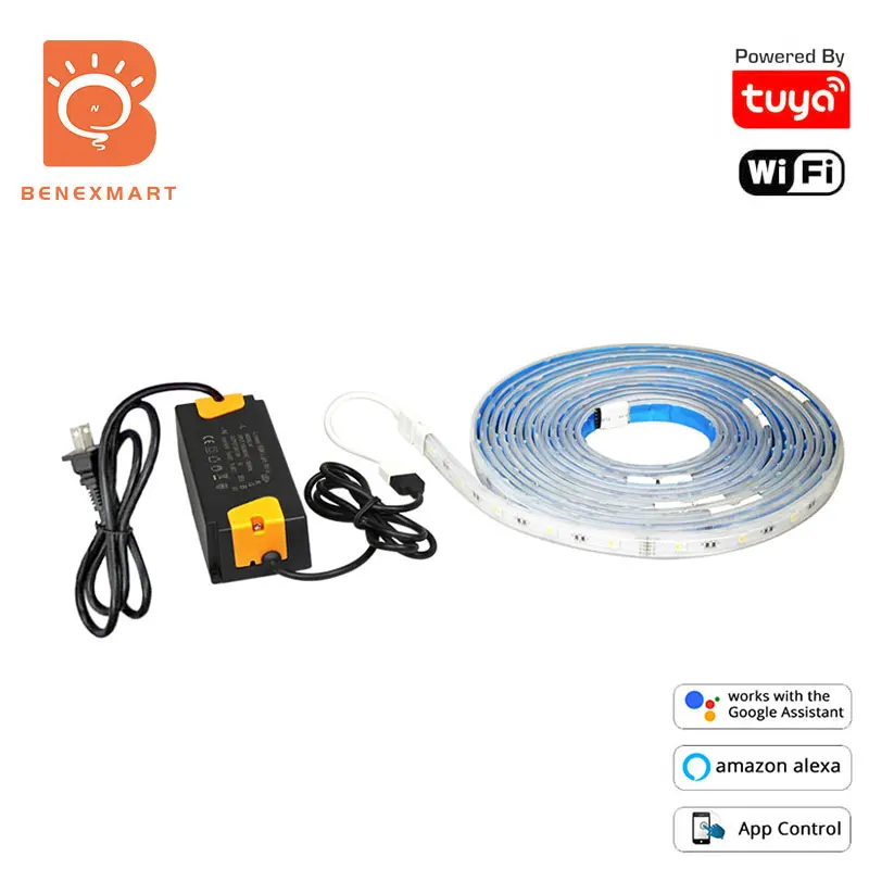 Tuya WiFi Waterproof Light Strip Smart Life APP Dimmer RGBCW LED Alexa Echo Google Home Music Sync Lighting Strips 2 4 6M | Лампы и