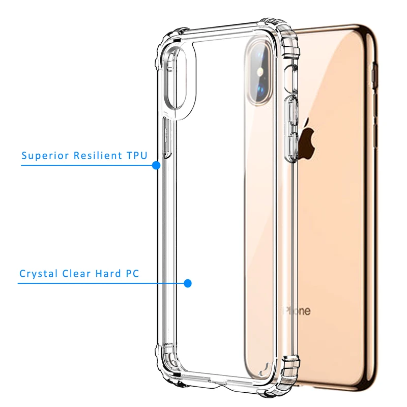 Full Clear Прозрачный чехол для iPhone XS XR, тонкий противоударный акриловый чехол из ТПУ с кристаллами для телефона Apple iPhone XS Max, полностью защитный чехол - Цвет: Full Clear
