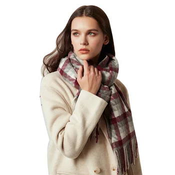 

Wool Scarf Ladies Oversized Pashmina Lattice British Bandana Cashmere Shawl Autumn Winter Wild Classic Plaid Scarves For Women