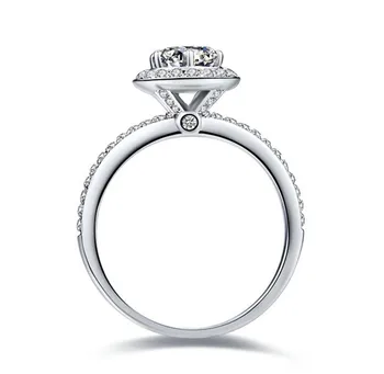 

Lab Grown 1Ct 6.5mm Round Cut D-E Moissanite Diamond Ring Test Positive as Real Diamond 925 Sterling Silver Rings for Women
