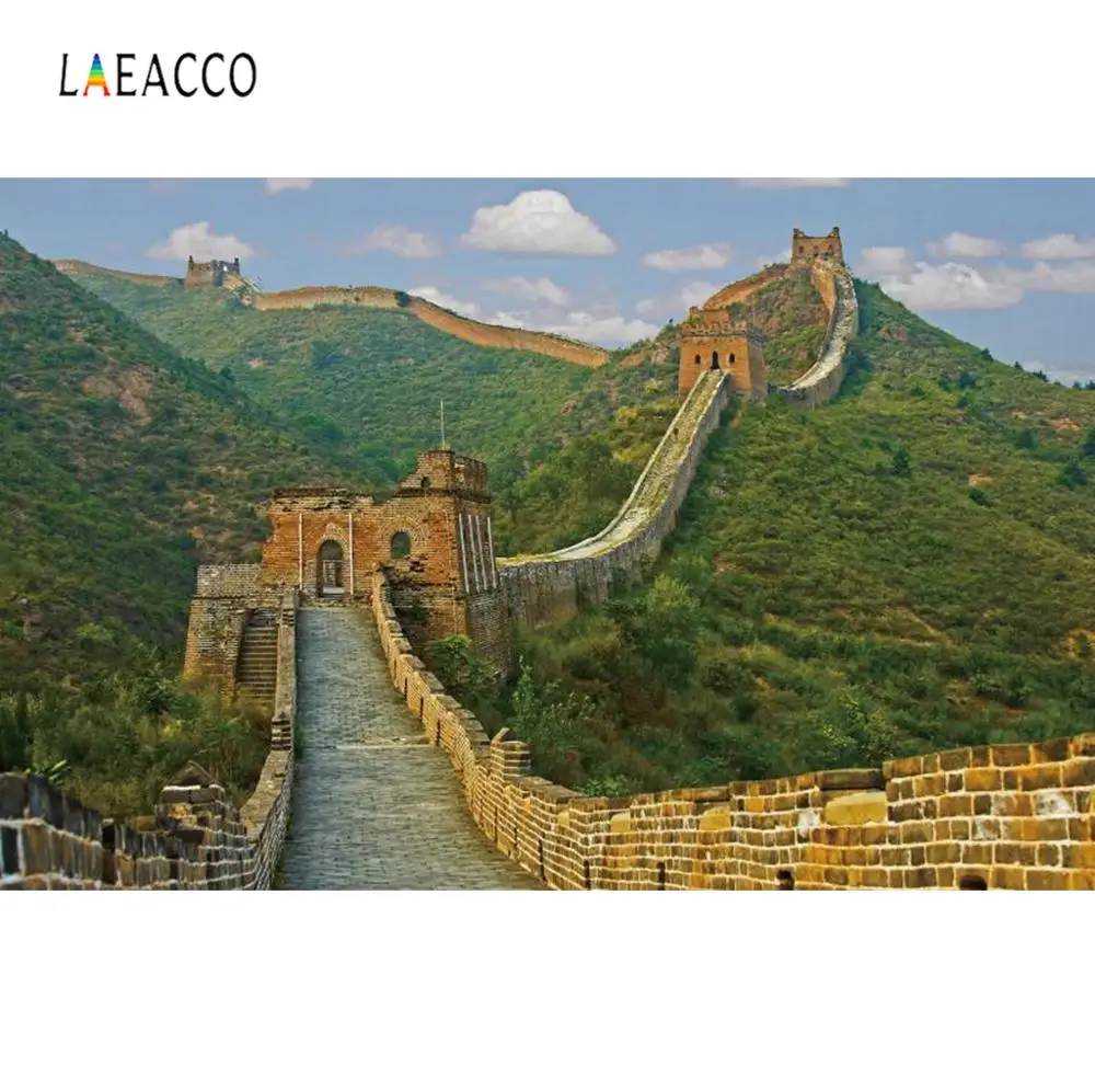 Laeacco The Chinese Great Wall Green Tree Child Portrait Nature View Photographic Backgrounds Backdrop Photocall Photo Studio |