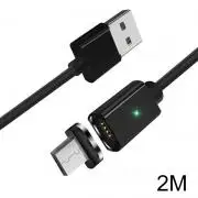 Essager Магнитный Usb кабель для телефона Android зарядный адаптер Кабели для мобильных и смартфонов кабели - Цвет: 2.1A 2M Black