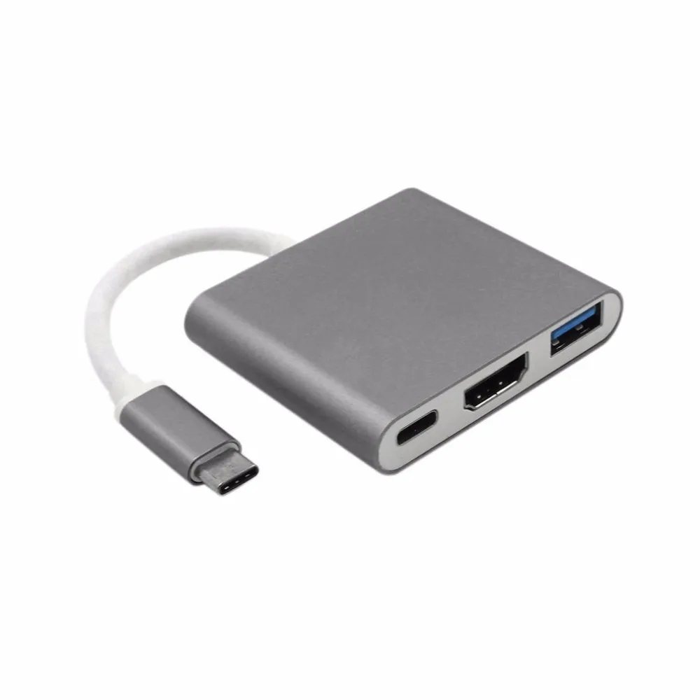 USB 3,1 Тип с разъемами типа C и HDMI USB 3,0 адаптер для Macbook 3-в-1 PD зарядная станция Поддержка 4K HDMI конвертер кабель для Apple Iphone