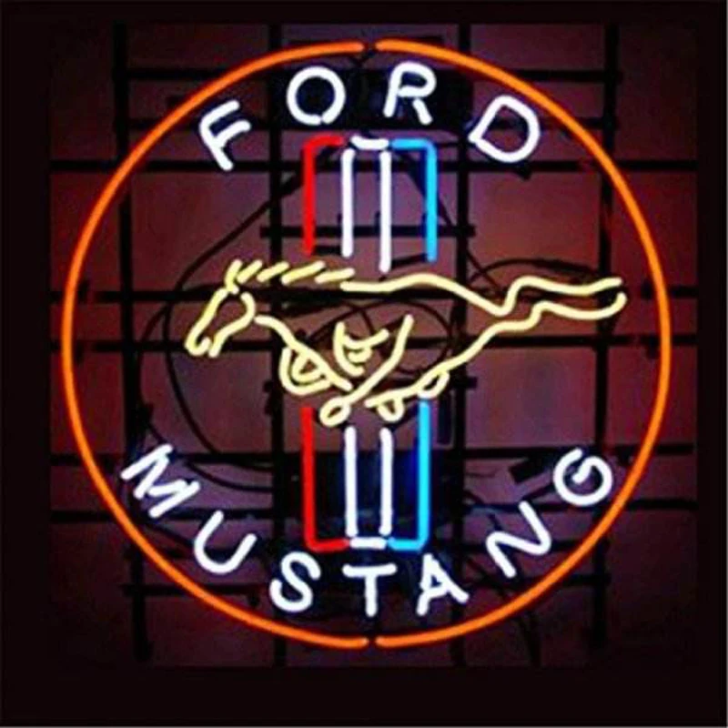 FORD Horse Neon sign Custom Handmade Real Glass Tube Bar KTV Club Store Motel Advertise Decoratio Display Signs 17&quotX14&quot | Лампы и