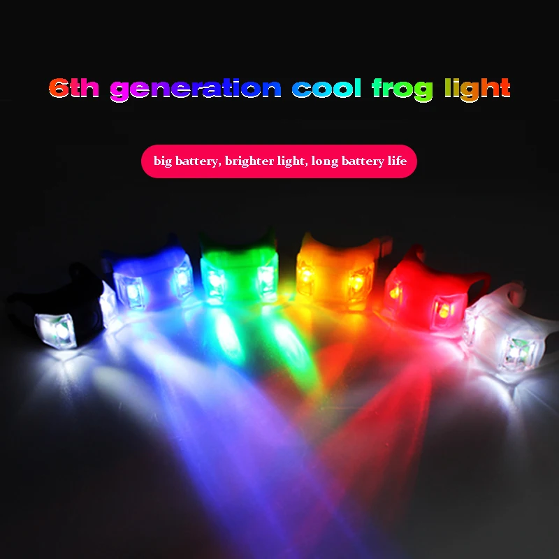 

4PCS Strollers Cycle Frog Night Light Waterproof Silicone Caution Lamp Outdoor Security Alert LED Flash Remind Safety Accessorie