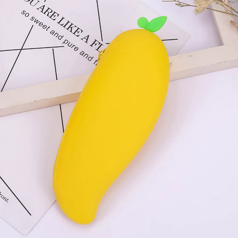 Cute Coin Purse Banana Pencil Case Kawaii Bag Silicone Purse Funny Purses For Kids Yellow Corn Coin Bags For Children (10)