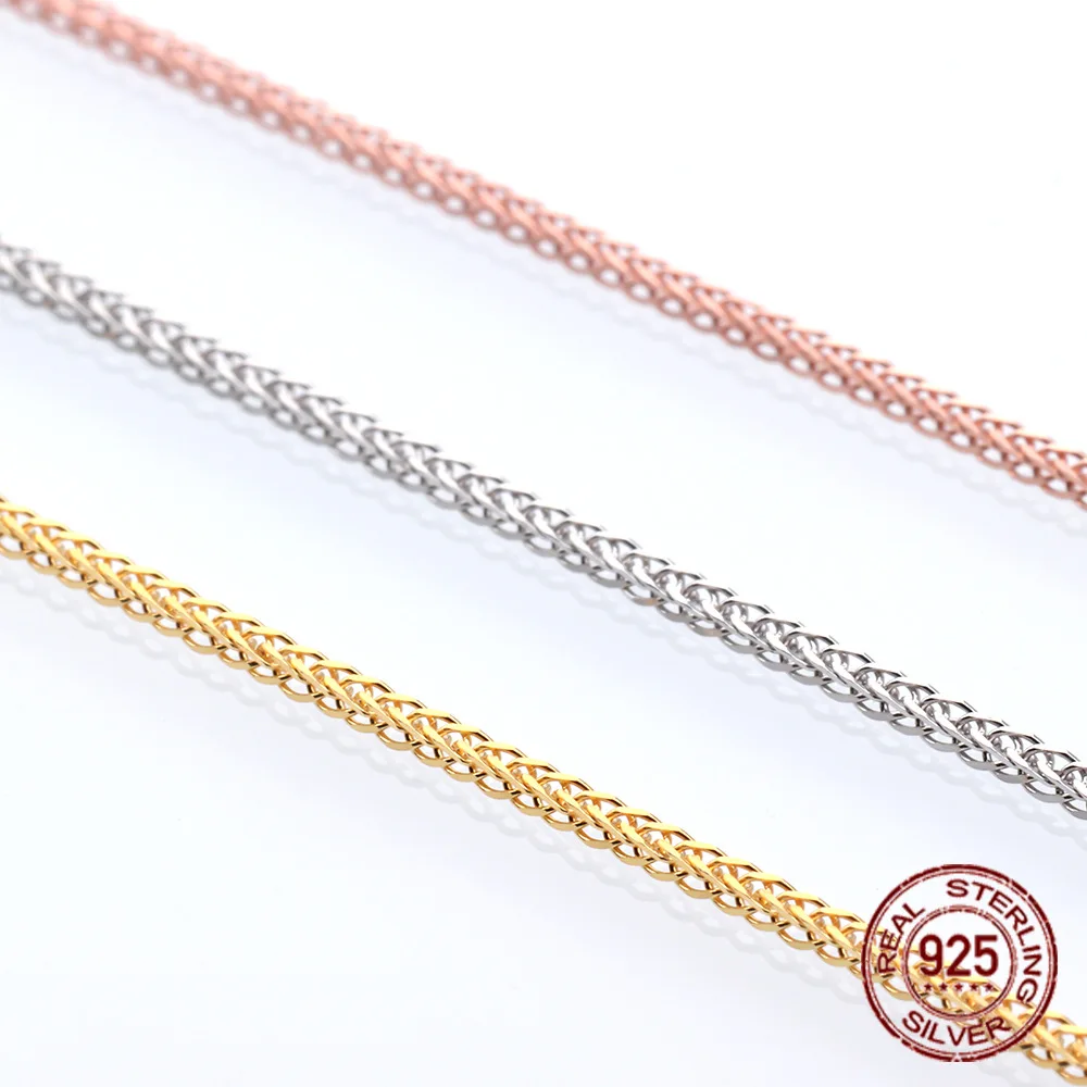 

S925 Yin Shi Bi Increase Chain Necklace Ma'am Electroplate Protect Colorful Pendant Clavicle Chain Pure Silver 40-45-50cm