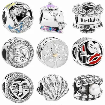 

Alice Tea Party Shell Glamour Kiss Family Tree Cake Mrs Potts And Chip Beads Fit Bracelet 925 Sterling Silver Charm