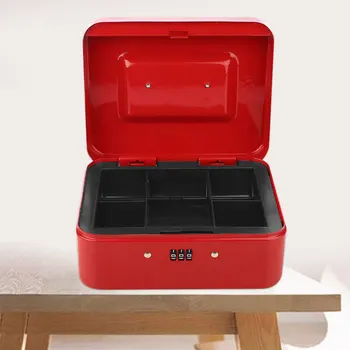 

HOT Mini Cash Portable Money Box Convenient Metal deposit safe password box Lock Lockable Small Fit for House Valuable Boxes