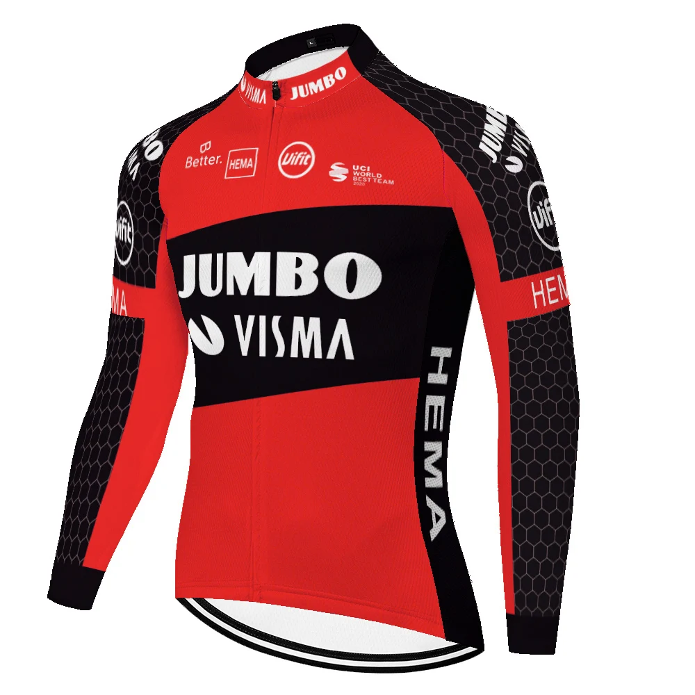 2021 Чемпион pro team JUMBO VISMA велосипедная Форма Длинные рукава Лето весна camisa de ciclismo