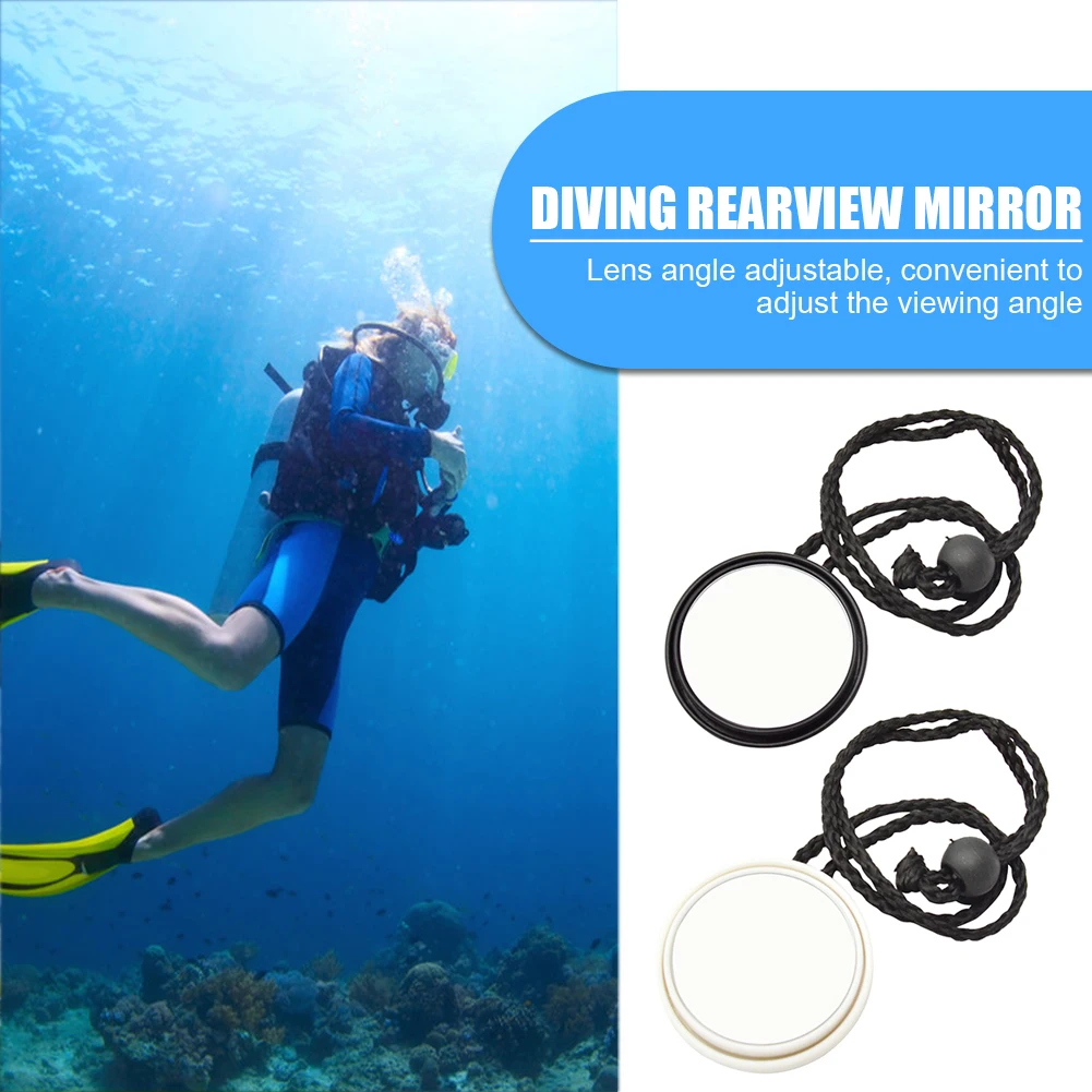 360 Degree Rearview Mirror Diving Gear Scuba Diving Adjustable Rearview Mirror Lanyard Rope Safety Swimming Accessories scuba diving accessories diving lanyard