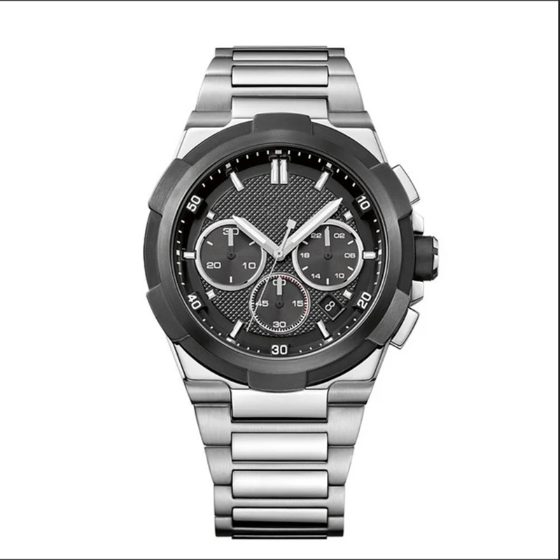 AAA Для мужчин хронограф часы класса люкс кварцевые Нержавеющая сталь браслет