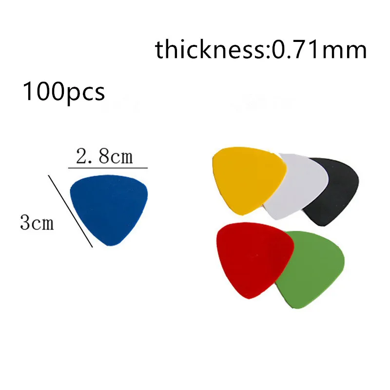100pcs 100 шт/10 шт 0,46 мм 0,71 мм 0,91 мм акустическая электрическая гитара медиаторы музыкальный инструмент Аксессуары для гитары Прямая поставка - Цвет: 100pcs