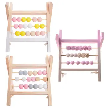 

2020 New Nordic Style Wooden Trapezoid Abacus Toys Baby Room Wood